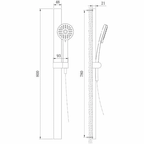 Barre De Douche BERNSTEIN De Qualité Supérieure NT127 - En Acier Inoxydable 5 Barre De Douche BERNSTEIN De Qualité Supérieure NT127 - En Acier Inoxydable – Image 3
