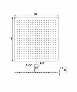 BERNSTEIN Tête De Douche Carrée, Extra-plate En Acier Inoxydable DPG2001 - 40x40cm -BERNSTEIN Shop 10576860 3