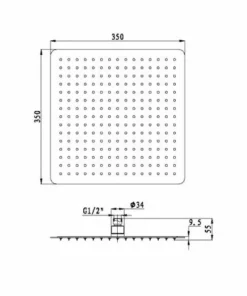 BERNSTEIN Tête De Douche Carrée, Extra-plate En Laiton Chromé DPG2003 - 35x35cm -BERNSTEIN Shop 10576861 3