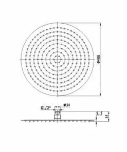BERNSTEIN Tête De Douche Ronde, Extra-plate En Laiton Chromé DPG2015, Ø 40cm -BERNSTEIN Shop 10576862 3