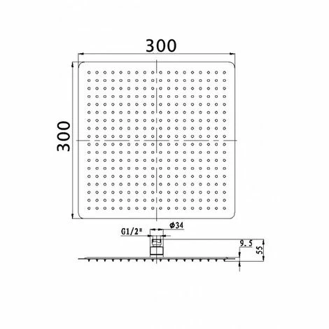 BERNSTEIN Tête De Douche Carrée, Extra-plate En Laiton Chromé DPG2005 - 30x30cm 5 BERNSTEIN Tête De Douche Carrée, Extra-plate En Laiton Chromé DPG2005 - 30x30cm – Image 3