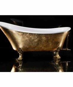 BERNSTEIN Baignoire Rétro En Acrylique Sanitaire Sur Pieds PARIS PREMIUM OR - 175 X 74 Cm