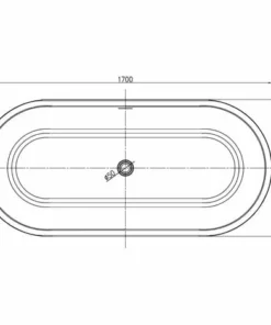 BERNSTEIN Baignoire îlot En Pierre Solide, Solid Surface, ALMERIA STONE Blanc Mat, 170 X 80cm -BERNSTEIN Shop 10576909 3