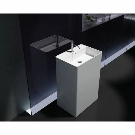 BERNSTEIN Lavabo Colonne Totem PB2022- 60 X 42 X 90cm - Blanc - Solid Stone 4 BERNSTEIN Lavabo Colonne Totem PB2022- 60 X 42 X 90cm - Blanc - Solid Stone – Image 2