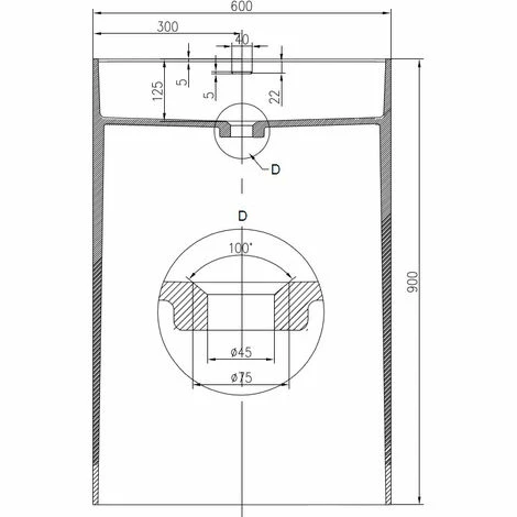 BERNSTEIN Lavabo Colonne Totem PB2022- 60 X 42 X 90cm - Blanc - Solid Stone 5 BERNSTEIN Lavabo Colonne Totem PB2022- 60 X 42 X 90cm - Blanc - Solid Stone – Image 3