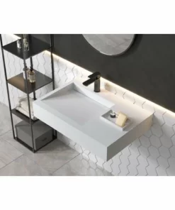 BERNSTEIN Lavabo / Vasque à Suspendre PB2014 - 74 X 50 X 13cm En Résine De Synthèse (Solid Stone)