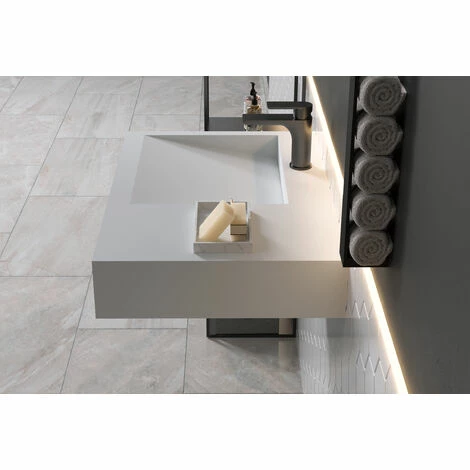 BERNSTEIN Lavabo / Vasque à Suspendre PB2014 - 74 X 50 X 13cm En Résine De Synthèse (Solid Stone) 7 BERNSTEIN Lavabo / Vasque à Suspendre PB2014 - 74 X 50 X 13cm En Résine De Synthèse (Solid Stone) – Image 5