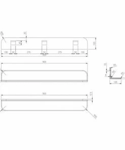 BERNSTEIN Étagère Murale Pour Salle De Bain En Fonte Minérale PB4202 - 90x12x12 Cm -BERNSTEIN Shop 10576924 3