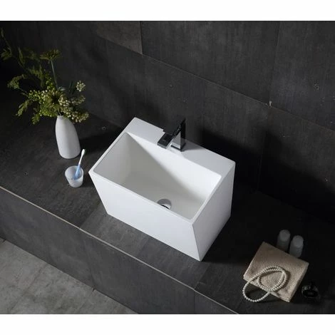 BERNSTEIN Lavabo Mural TW18 En Pierre Solide - Solid Surface - 50 X 35 X 40 Cm 4 BERNSTEIN Lavabo Mural TW18 En Pierre Solide - Solid Surface - 50 X 35 X 40 Cm – Image 2