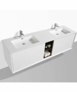 BERNSTEIN Meuble De Salle De Bain Flora 1900 - Blanc Mat - Avec Niche De Rangement Optique Bois De Rose -BERNSTEIN Shop 10576963 3