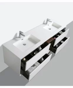 BERNSTEIN Meuble De Salle De Bain Flora 1900 - Blanc Mat - Avec Niche De Rangement Optique Bois De Rose -BERNSTEIN Shop 10576963 4