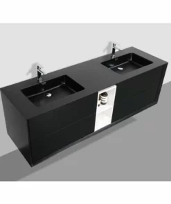BERNSTEIN Meuble De Salle De Bain Flora 1900 - Noir Mat - Avec Niche De Rangement En Blanc Lys -BERNSTEIN Shop 10576964 3