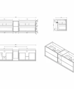 BERNSTEIN Meuble De Salle De Bain Flora 1900 - Noir Mat - Avec Niche De Rangement En Blanc Lys -BERNSTEIN Shop 10576964 5
