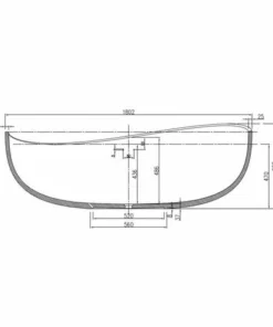 BERNSTEIN Baignoire îlot En Pierre Solide, Solide Surface, WAVE Blanc , 180x110cm - Sélectionnable En Mat Ou Haute Brillance: Mat -BERNSTEIN Shop 10583157 4