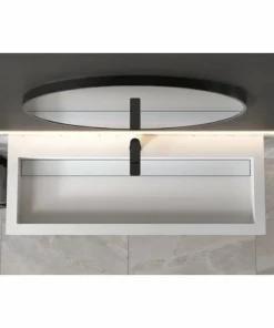 BERNSTEIN Vasque à Poser Ou Pour Montage Mural PB2079 En Pierre Solide - 120 X 46 X 13 Cm - Blanc Mat -BERNSTEIN Shop 10583236 4