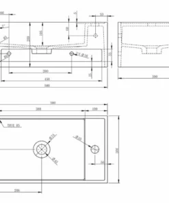 BERNSTEIN Lavabo Mural PB2078 En Pierre Solide (Solid Surface) - 50 X 30 X 20 Cm - Blanc Mat - Avec Porte-serviettes Intégré -BERNSTEIN Shop 10583237 3