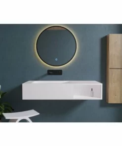 BERNSTEIN Vasque à Poser Ou Murale PB2088 Avec Espace De Rangement – Blanc Mat – 100 X 46 X 20 Cm -BERNSTEIN Shop 10583240 3