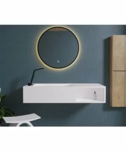 BERNSTEIN Vasque à Poser Ou Murale PB2088 Avec Espace De Rangement – Blanc Mat – 100 X 46 X 20 Cm -BERNSTEIN Shop 10583240 4