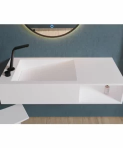 BERNSTEIN Vasque à Poser Ou Murale PB2088 Avec Espace De Rangement – Blanc Mat – 100 X 46 X 20 Cm -BERNSTEIN Shop 10583240 5