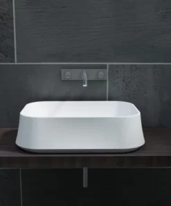 BERNSTEIN Vasque à Poser PB2161 En Solide Surface (Solid Stone) – 60 X 42 X 16 Cm – En Blanc Mat Ou Haute Billance: Blanc Mat, Avec Cache Supplémentaire Blanc -BERNSTEIN Shop 10583257 3