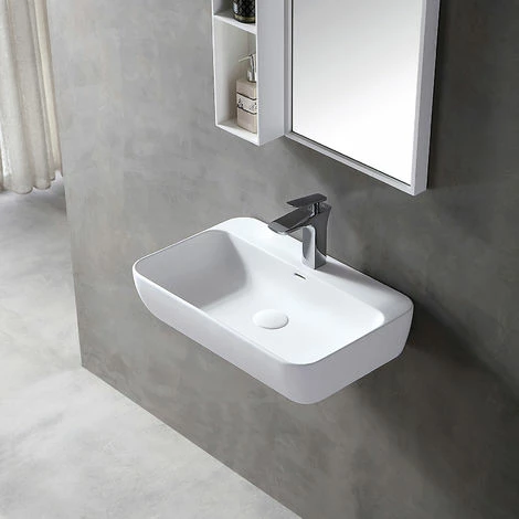 BERNSTEIN Vasque à Poser Ou Lavabo à Suspendre TWG201 En Solide Surface (Solid Stone) – Blanc Mat – 60 X 40 X 14 Cm 4 BERNSTEIN Vasque à Poser Ou Lavabo à Suspendre TWG201 En Solide Surface (Solid Stone) – Blanc Mat – 60 X 40 X 14 Cm – Image 2