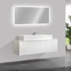 BERNSTEIN Meuble De Salle De Bain Luna 1600 Blanc Mat Avec Plan Vasque En Solid Surface - Vasque & Miroir Disponible En Option: Sans Miroir, Sans Vasque à Poser -BERNSTEIN Shop 10583281 1