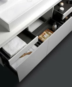 BERNSTEIN Meuble De Salle De Bain Luna 1600 Blanc Mat Avec Plan Vasque En Solid Surface - Vasque & Miroir Disponible En Option: Sans Miroir, Sans Vasque à Poser -BERNSTEIN Shop 10583281 3