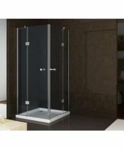 BERNSTEIN Paroi De Douche En Coin, Verre Véritable NANO T801 / EX801 - 80 X 80 X 195 Cm, Sans Receveur De Douche