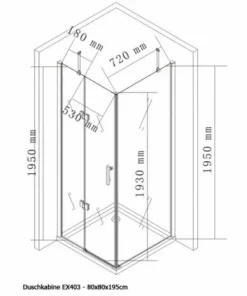BERNSTEIN Paroi De Douche En Coin, En Verre NANO, EX403, 80 X 80 X 195cm -BERNSTEIN Shop 10583298 4