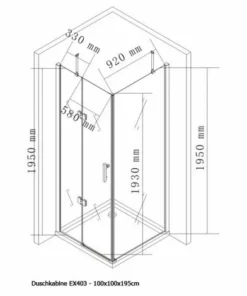 BERNSTEIN Paroi De Douche, Cabine De Douche En Coin, NANO, EX403, 100x100x195cm -BERNSTEIN Shop 10583300 4