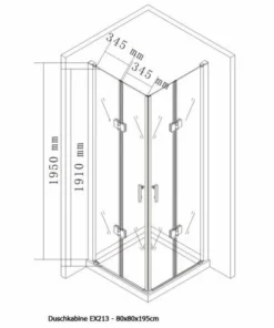 BERNSTEIN Paroi De Douche Pliante, En Verre NANO, EX213, 80 X 80 X 195cm, Sans Receveur De Douche -BERNSTEIN Shop 10583301 5