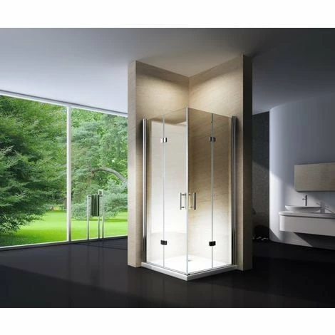 BERNSTEIN Paroi De Douche Pliante, En Verre NANO, EX213, 100 X 100 X 195cm + Receveur 3 BERNSTEIN Paroi De Douche Pliante, En Verre NANO, EX213, 100 X 100 X 195cm + Receveur