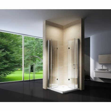 BERNSTEIN Paroi De Douche Pliante, En Verre NANO, EX213, 100 X 100 X 195cm + Receveur 4 BERNSTEIN Paroi De Douche Pliante, En Verre NANO, EX213, 100 X 100 X 195cm + Receveur – Image 2