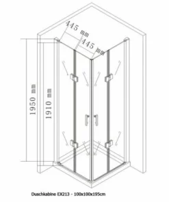 BERNSTEIN Paroi De Douche Pliante, En Verre NANO, EX213, 100 X 100 X 195cm + Receveur 11 BERNSTEIN Paroi De Douche Pliante, En Verre NANO, EX213, 100 X 100 X 195cm + Receveur -BERNSTEIN Shop 10583305 5