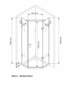 BERNSTEIN Paroi De Douche Sans Cadre Pentagonale En Verre Véritable NANO EX415 - 90x90x195cm -BERNSTEIN Shop 10583306 4