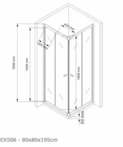 BERNSTEIN Paroi De Douche D´angle,porte Coulissante, En Verre Véritable NANO EX506 - 80 X 80 X 195 Cm - Sans Receveur De Douche 11 BERNSTEIN Paroi De Douche D´angle,porte Coulissante, En Verre Véritable NANO EX506 - 80 X 80 X 195 Cm - Sans Receveur De Douche -BERNSTEIN Shop 10583313 5