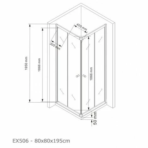BERNSTEIN Paroi De Douche D´angle,porte Coulissante, En Verre Véritable NANO EX506 - 80 X 80 X 195 Cm - Sans Receveur De Douche 7 BERNSTEIN Paroi De Douche D´angle,porte Coulissante, En Verre Véritable NANO EX506 - 80 X 80 X 195 Cm - Sans Receveur De Douche – Image 5