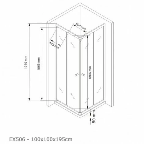 BERNSTEIN Paroi De Douche D´angle,porte Coulissante, En Verre Véritable NANO EX506 - 100 X 100 X 195 Cm - Sans Receveur De Douche 7 BERNSTEIN Paroi De Douche D´angle,porte Coulissante, En Verre Véritable NANO EX506 - 100 X 100 X 195 Cm - Sans Receveur De Douche – Image 5