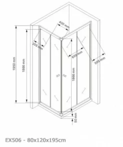 BERNSTEIN Paroi De Douche D´angle, En Verre Véritable NANO, EX506, 120 X 80 X 195 Cm - Sans Receveur -BERNSTEIN Shop 10583316 5