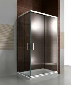 BERNSTEIN Paroi De Douche D´angle,porte Coulissante, En Verre Véritable NANO EX506 90 X 120 X 195 Cm - Sans Receveur