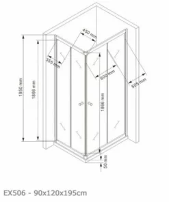BERNSTEIN Paroi De Douche D´angle,porte Coulissante, En Verre Véritable NANO EX506 90 X 120 X 195 Cm - Sans Receveur -BERNSTEIN Shop 10583317 5