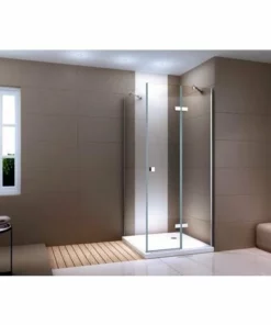 BERNSTEIN Paroi De Douche Fixe Et Porte Battante En Verre NANO Transparent 90 X 90 X 190cm