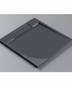 BERNSTEIN Receveur De Douche En Pierre Solide, Gris Brillant, M9090CG / PB3087GG - 90x90x3,5cm