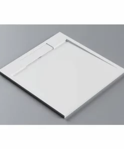 BERNSTEIN Receveur De Douche Carré PB3086 En Pierre Solide (Solid Stone) - Blanc Mat - 100x100x3,5 Cm