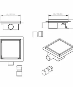 BERNSTEIN Caniveau De Douche En Acier Inoxydable S8 Pour Douche Prêt à Carreler - Dimension Sélectionnable: 13.5 X 13.5 Cm -BERNSTEIN Shop 10583451 3