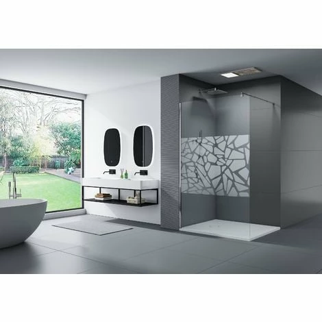 BERNSTEIN Douche à L'italienne Nano En Verre Véritable EX101 Bande Effet Miroir - Largeur Sélectionnable: 1200mm 3 BERNSTEIN Douche à L'italienne Nano En Verre Véritable EX101 Bande Effet Miroir - Largeur Sélectionnable: 1200mm