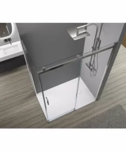 BERNSTEIN Paroi De Douche Fixe Et Porte Coulissante EX806 - En Verre De Sécurité Traitement NANO - 80 X 100 X 195cm : Montage à Gauche -BERNSTEIN Shop 10583559 5