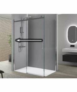 BERNSTEIN Paroi De Douche Fixe Et Porte Coulissante EX806 - En Verre De Sécurité Traitement NANO - 80 X 120 X 195cm: Montage à Droite -BERNSTEIN Shop 10583560 3
