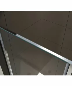 BERNSTEIN Paroi De Douche D'angle 8 Mm NANO Verre Véritable EX416-1 Bande Satin - 90 X 90 X 195 Cm : Montage à Gauche -BERNSTEIN Shop 10583575 3