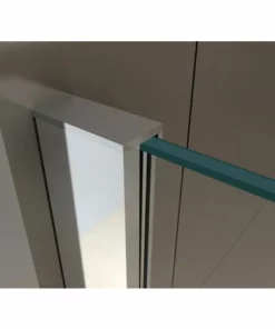 BERNSTEIN Paroi De Douche D'angle 8 Mm NANO Verre Véritable EX416-1 Bande Satin - 90 X 90 X 195 Cm : Montage à Gauche -BERNSTEIN Shop 10583575 4